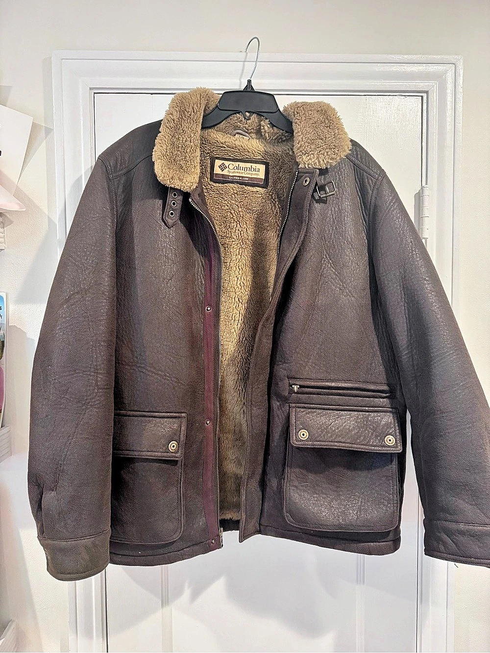 Columbia Brown Sherpa-Lined Jacket Size Large